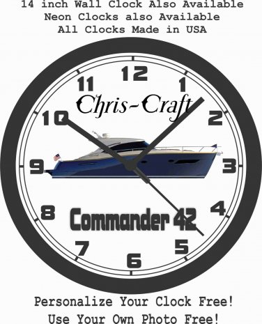 CHRIS CRAFT COMMANDER 42 WALL CLOCK-FREE USA SHIP