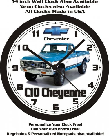1972 CHEVROLET C10 CHEYENNE SUPER PICKUP WALL CLOCK-FREE USA SHIP!