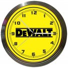 DeWalt Tools Yellow  15 Inch Neon Wall Clock-Free US Ship-Craftsman, Milwaukee