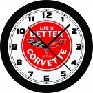 Chevrolet "Life Is Better With A Corvette" Wall Clock-Free US Ship