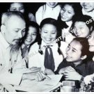 Ho Chi Minh Reading To North Vietnamese School Girls Poster-Free US Ship