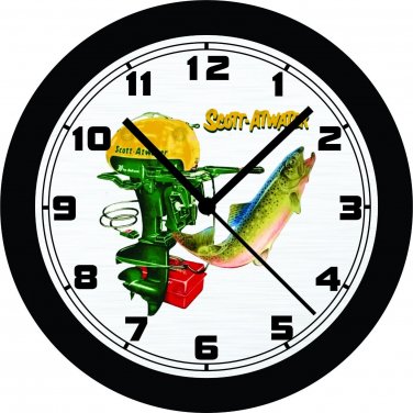 Scott-Atwater "The Best Outboard Motors Ever Built" Wall Clock-Free US Ship