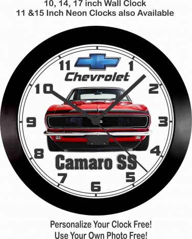 1968 CHEVROLET CAMARO SS WALL CLOCK-FREE USA SHIP, MUSTANG,, DODGE,PONTIAC