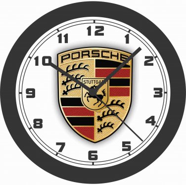 Porsche Emblem/Crest  10 Inch Wall Clock-FREE USA SHIP