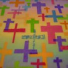 RELIGIOUS CROSS POLAR  FLEECE BABY BLANKET NEW CRIB HANDMADE