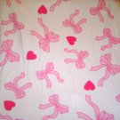 VALENTINE PINK HEARTS & BOWS FLEECE BABY BLANKET NEW