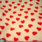 VALENTINE HEARTS POLAR  FLEECE BABY TODDLER CRIB  BLANKET NEW HANDMADE