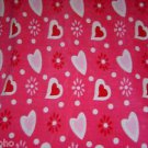 VALENTINE PRETTY PINK HEARTS POLAR  FLEECE BABY CRIB  BLANKET NEW HANDMADE