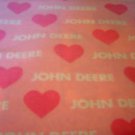 JOHN DEERE PINK HEARTS POLAR FLEECE BABY CRIB  BLANKET NEW HANDMADE FREE SHIP