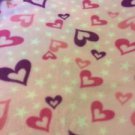 VALENTINE PINK HEARTS  POLAR FLEECE BABY CRIB  BLANKET NEW HANDMADE FREE SHIP