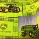 JOHN DEERE TRACTOR LOGO GREEN  POLAR FLEECE BABY TODDLER  BLANKET NEW HANDMADE