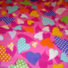 VALENTINE HEARTS POLAR  FLEECE BABY CRIB  BLANKET NEW HANDMADE FREE SHIPPING