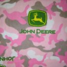 JOHN DEERE TRACTOR LOGO PINK POLAR FLEECE BABY TODDLER  BLANKET NEW HANDMADE