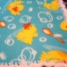 RUBBER DUCKY BUBBLES FLEECE BABY CRIB BLANKET FANCY NEW
