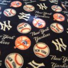NEW YORK YANKEES MLB BLUE VELOUR POLAR FLEECE BABY BLANKET NEW CRIB "HANDMADE"