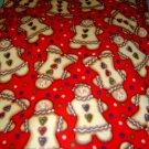 CHRISTMAS GINGERBREAD MAN POLAR FLEECE BABY CRIB BLANKET NEW HANDMADE FREE SHIP