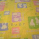 FOOT &  HAND PRINTS  POLAR FLEECE BABY CRIB BLANKET  NEW HANDMADE FREE SHIPPING