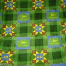 JOHN DEERE TRACTOR SQUARES  POLAR FLEECE BABY TODDLER  BLANKET NEW HANDMADE