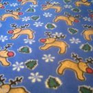 CHRISTMAS REINDEER  POLAR FLEECE BABY CRIB BLANKET  NEW FREE SHIPPING