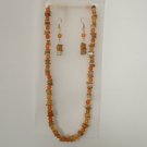 Natural Gemstone Necklace With Earrings Set