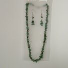 Natural Flourite With Dalmation Jasper Necklace Earring Set