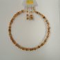 Natural Agate With Carnelian Memory Wire Necklace With Earrings