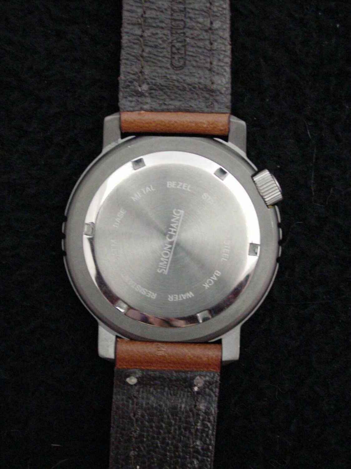 Simon Chang Men's Watch Leather Stainless 5ATM, France, 7 Jewel Quartz. 52