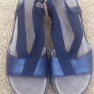 Women's Naot Navy Blue Leather & Fabric Open Toe Sandals Size 10M/41 EUC