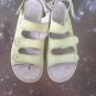 Women's Ecco Light Green Leather Triple Strap Velcro Sporty Sandals Size 11.5/42