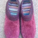Dansko Womens EARTHA Wine Suede Sweater Trimmed Slip On Clogs Shoes Size 11M/42