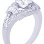 GIA H-SI1 18k White Gold Rounds Cut Diamond Engagement Ring Deco 1.90ctw