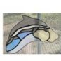 DOLPHIN JUMPING THE WAVES STAINED GLASS SUNCATCHER HANDCRAFTED