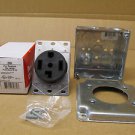 1 NIB PASS & SEYMOUR DRYER KIT 30 AMP 3864 RECEPTACLE WITH BACK BOX AND COVER