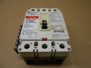 1 CUTLER HAMMER HFD HFD3100 CIRCUIT BREAKER 100 AMP 3P 600V RED WITH AUXILIARY