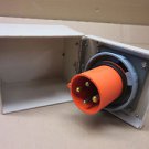 1 HUBBELL 460B12W 60A AMP 125/250V VAC 4 PRONG GENERATOR PLUG W ENCLOSURE
