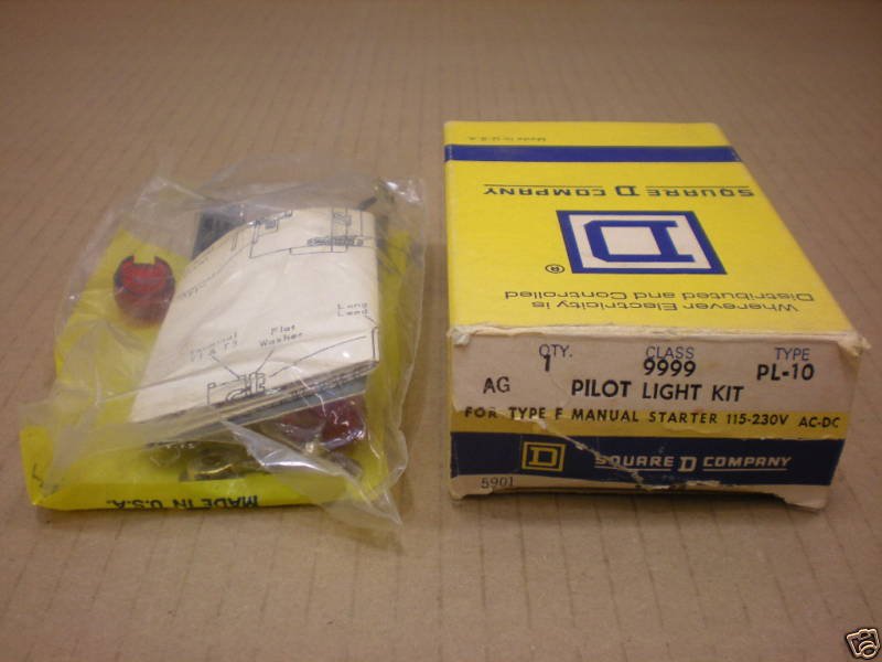 1 NIB SQUARE D 9999 PL10 9999PL10 PILOT LIGHT KIT 9999-PL-10 115-230V TYPE F