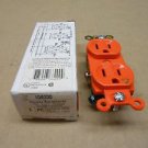1 NIB PASS & SEYMOUR IG6200 DUPLEX RECEPTACLE 15AMP 125V ORANGE ISOLATED GROUND