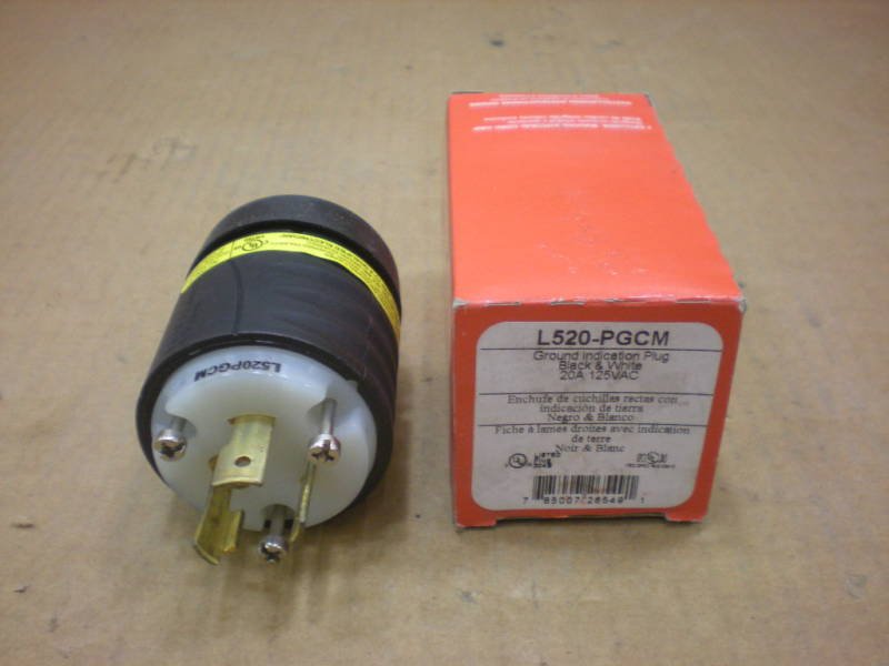 1 NIB PASS & SEYMOUR L520-PGCM L520PGCM GROUND PLUG 20 AMP 125 VAC