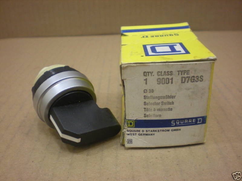 1 NIB SQUARE D 9001 D7G3S 9001D7G3S SELECTOR SWITCH