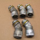 5 NEW O-Z GEDNEY 4Q-438T 3/8" LIQUIDTIGHT CONNECTOR 45 DEGREE 4Q438T INSULATED