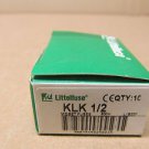 10 NIB LITTELFUSE KLK-1/2 KLK1/2 MIDGET FUSE 600 V 1/2 AMP 0.5 AMP KLK12