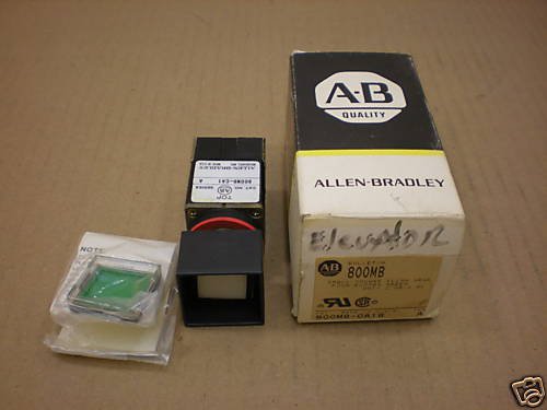 1 NIB ALLEN BRADLEY 800MB-CA1B SMALL SQUARE PUSHBUTTON GREEN 2 N.O. 2 N.C. FLUSH