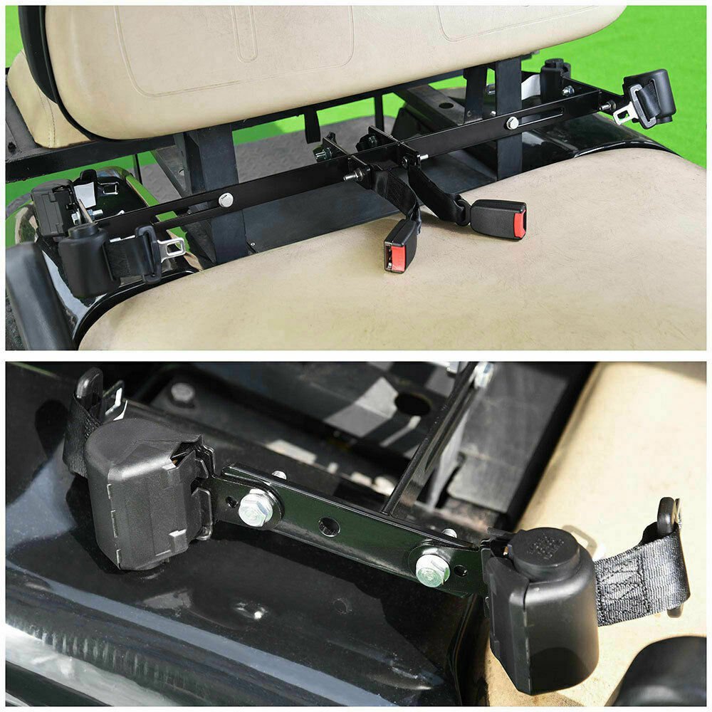 Retractable 4 Seat Belts Universal Golf Cart Mounting Bracket Kit Set