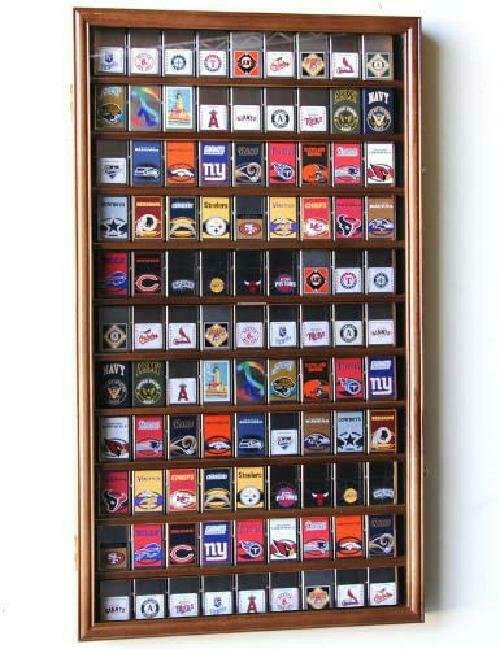 99 Zippo Lighter Display Case Holder Wall Rack W/ Uv Protection