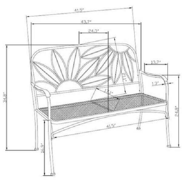 Mainstays Hello Sunny Outdoor Patio Bench, Yellow