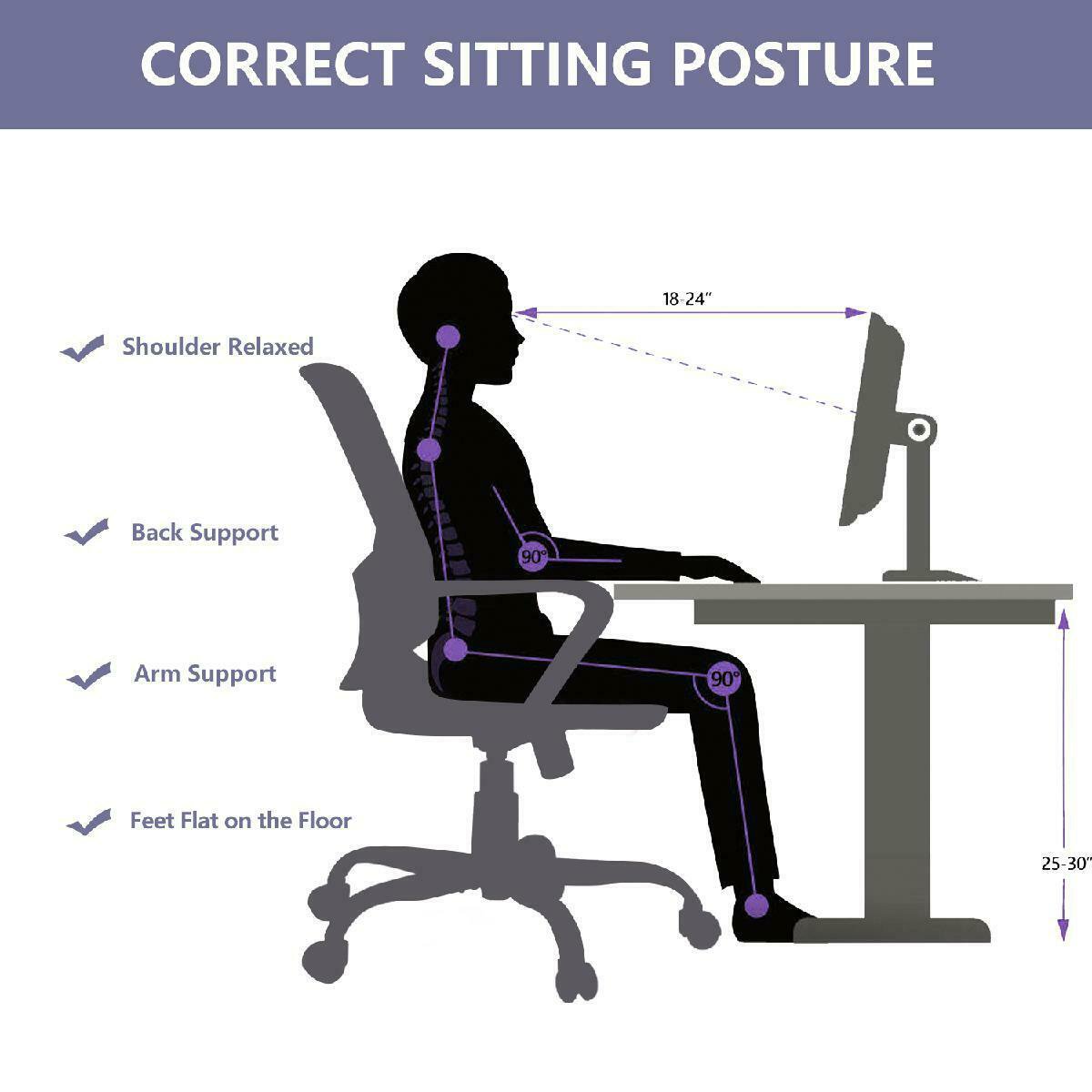 Office Chair Ergonomic Computer Desk Chairs With Lumbar Support Task ...