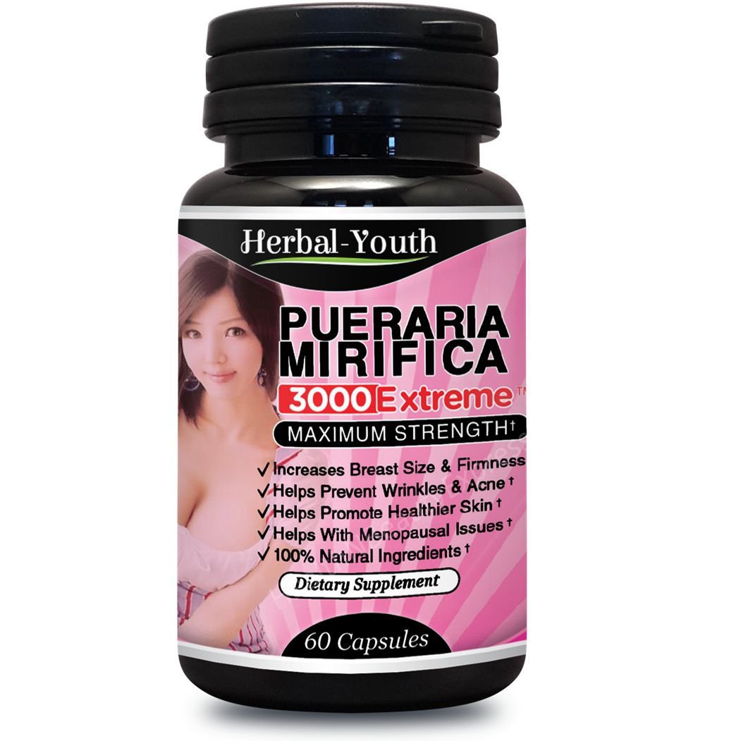 PUERARIA MIRIFICA 3000 EXTREME PURE & NATURAL BUST BREAST ENLARGEMENT CAPSULES