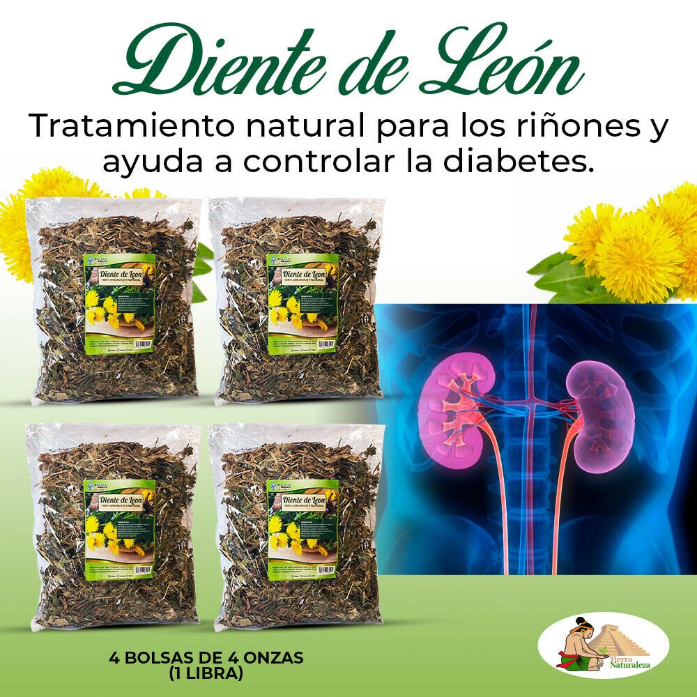 Diente de León Organic Dandelion 1 Lb/453g (4/4oz) Raw Detox Tea Kidney Health