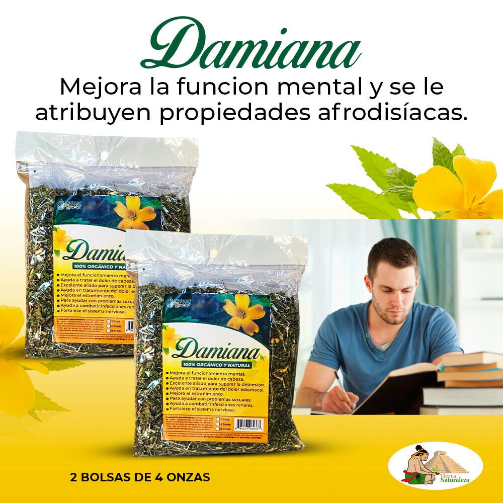 Damiana Dried Leaves 8 Oz/227g. (2/4oz) Certified Organic Herbal Tea For Stress
