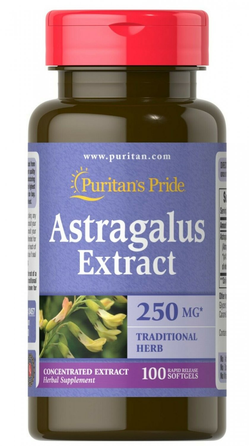 Puritan's Pride Astragalus Extract 250 mg 100 Rapid Release Softgels